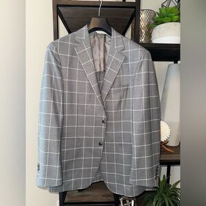 Samuelsohn Gray Windowpane Blazer - Loro Piana fabric